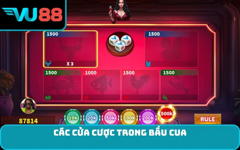 Các cửa cược trong bầu cua