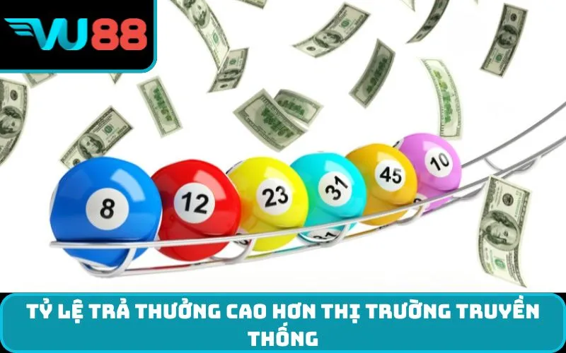 Tỷ lệ trả thưởng cao hơn thị trường truyền thống
