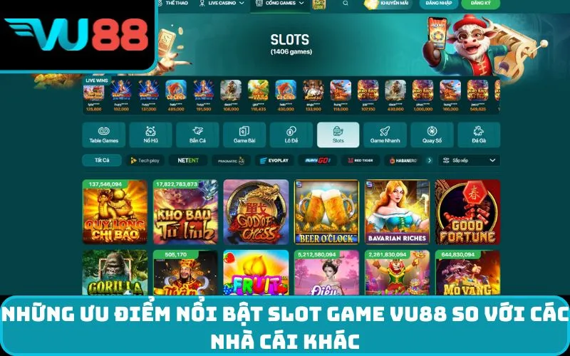 Những ưu điểm nổi bật slot game VU88 so với các nhà cái khác