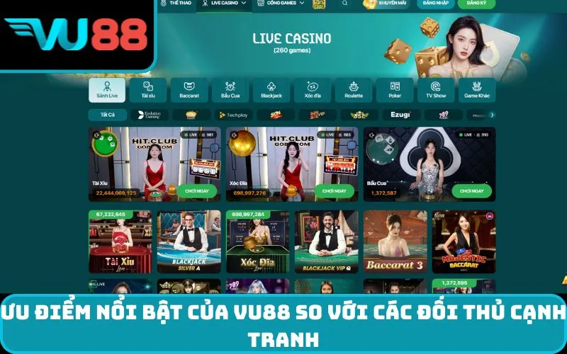 Ưu điểm nổi bật của VU88 so với các đối thủ cạnh tranh