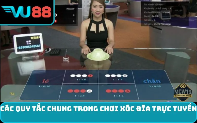 Các quy tắc chung trong chơi xóc đĩa trực tuyến